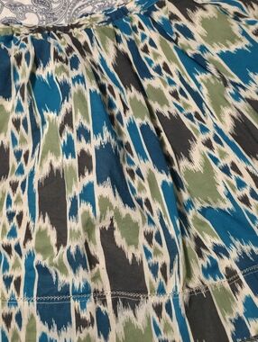 Kismet Teal Patterned Mini Skirt